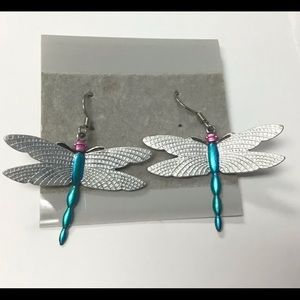 New Dragonfly pierced earring hand painted